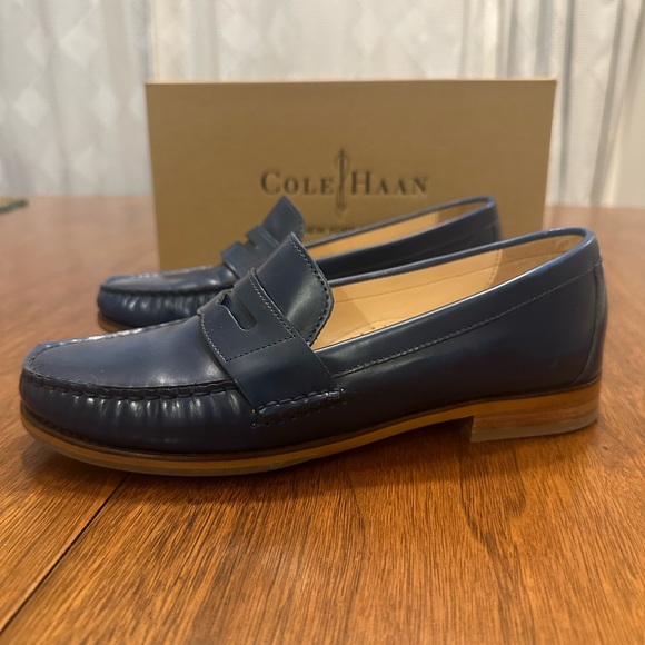 Cole Haan Shoes - Cole Haan Penny Loafers, Blue Leather, Size 7 EUC